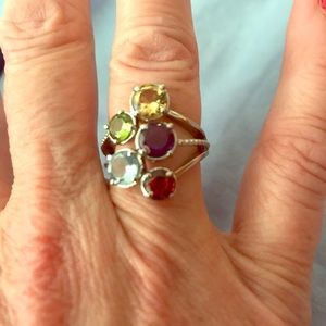 NWT Multi Gemstone Five Stone Ring